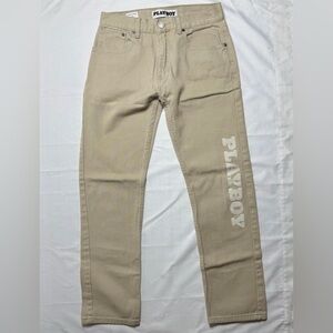 PLAYBOY PacSun Exclusive  Women’s 28 Khaki Bunny Logo Denim Jeans straight Leg